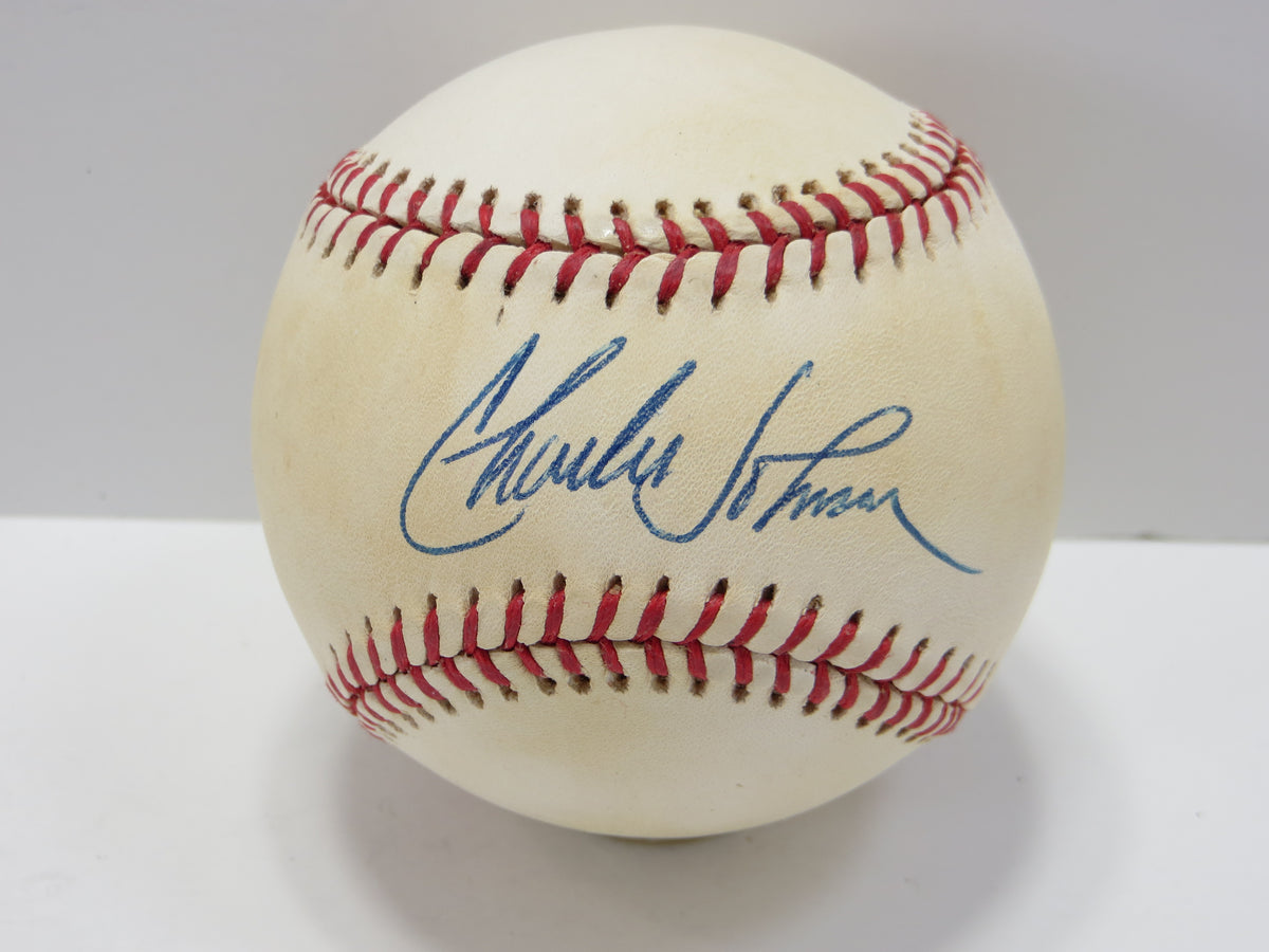 CHARLES JOHNSON SIGNED RAWLINGS OML BASEBALL Florida Marlins JSA