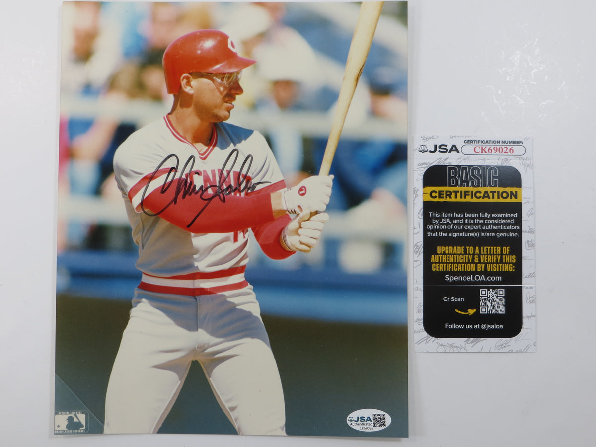 CHRIS SABO CINCINNATI REDS SIGNED 8X10 PHOTO JSA COA
