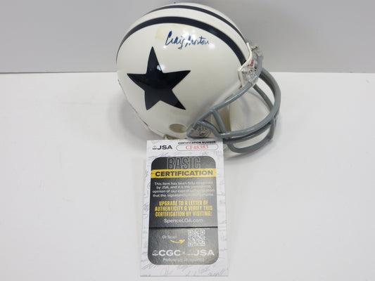CRAIG MORTON SIGNED THROWBACK DALLAS COWBOYS MINI HELMET JSA COA