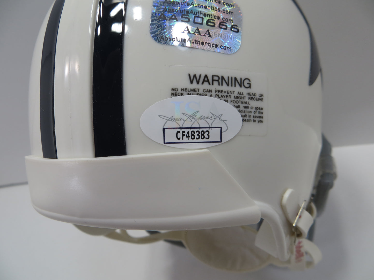 CRAIG MORTON SIGNED THROWBACK DALLAS COWBOYS MINI HELMET JSA COA