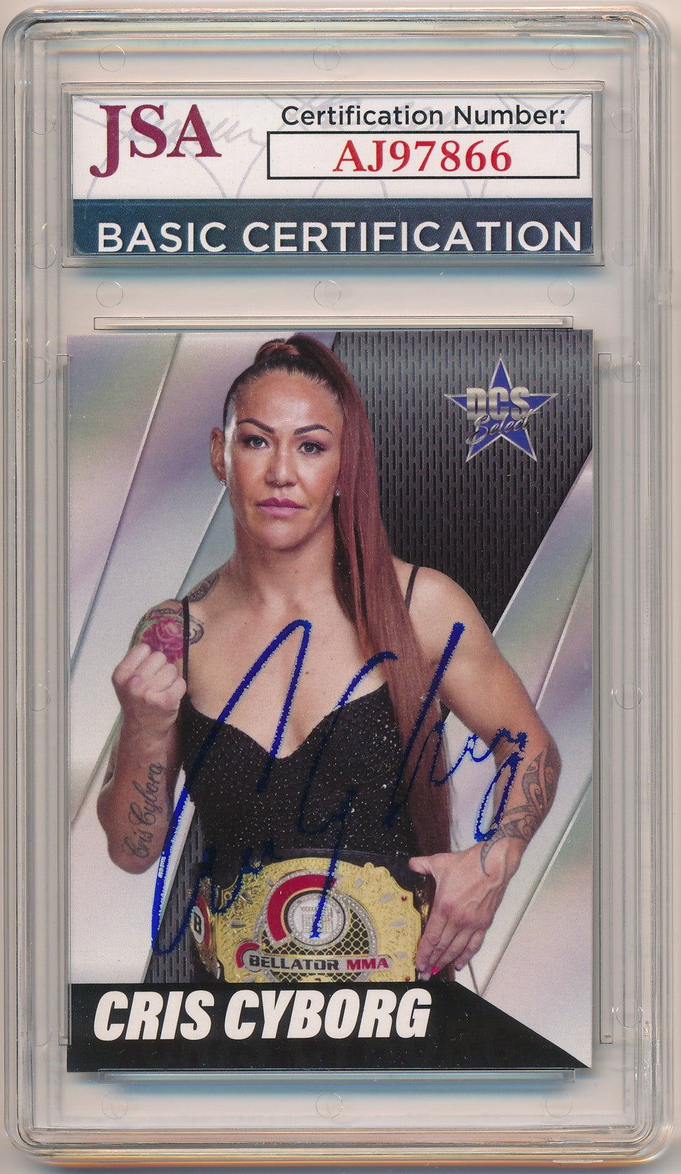 DALLAS CARD SHOW SELECT CRIS CYBORG AUTHENTIC AUTO JSA