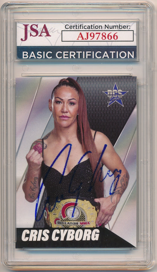 DALLAS CARD SHOW SELECT CRIS CYBORG AUTHENTIC AUTO JSA