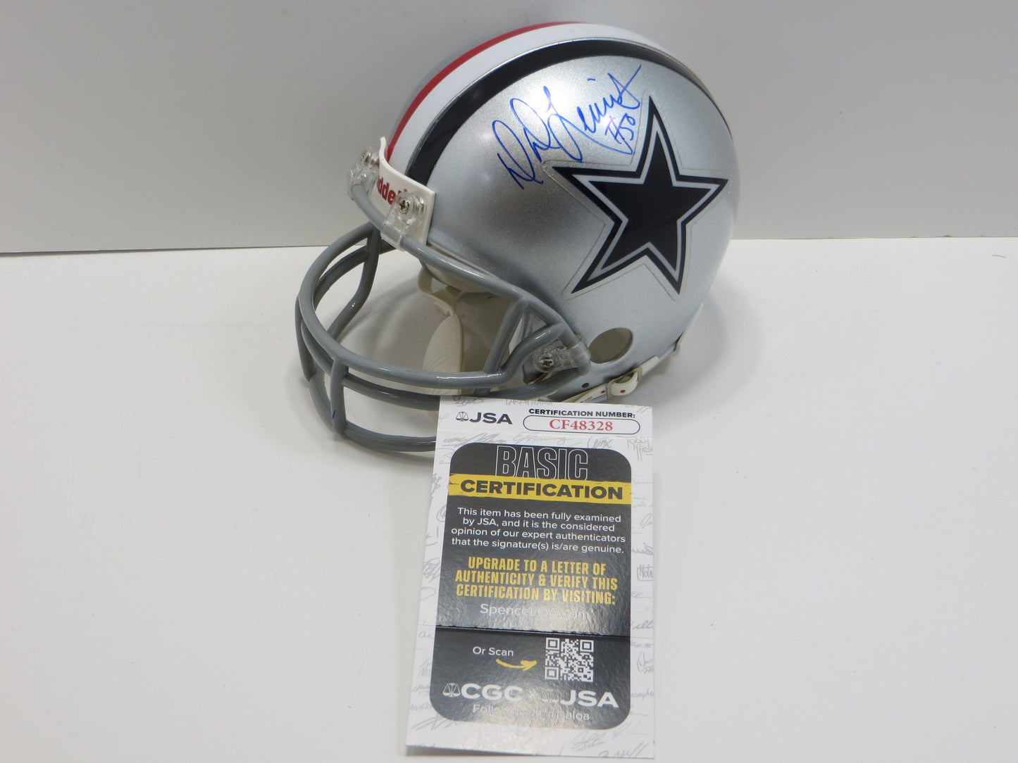 DD LEWIS SIGNED DALLAS COWBOYS RIDDELL MINI HELMET Miss State JSA COA