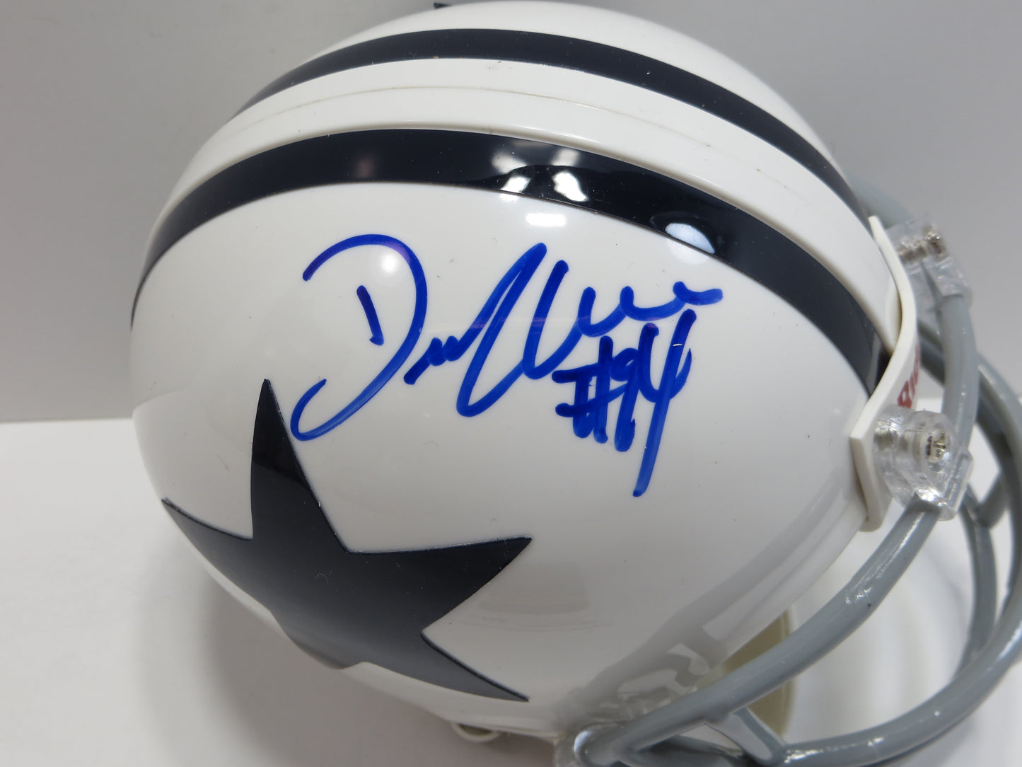DeMARCUS WARE SIGNED DALLAS COWBOYS THROWBACK COWBOYS MINI HELMET JSA