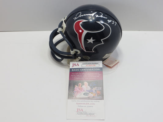 DOMINICK DAVIS SIGNED HOUSTON TEXANS RIDDELL MINI HELMET JSA COA