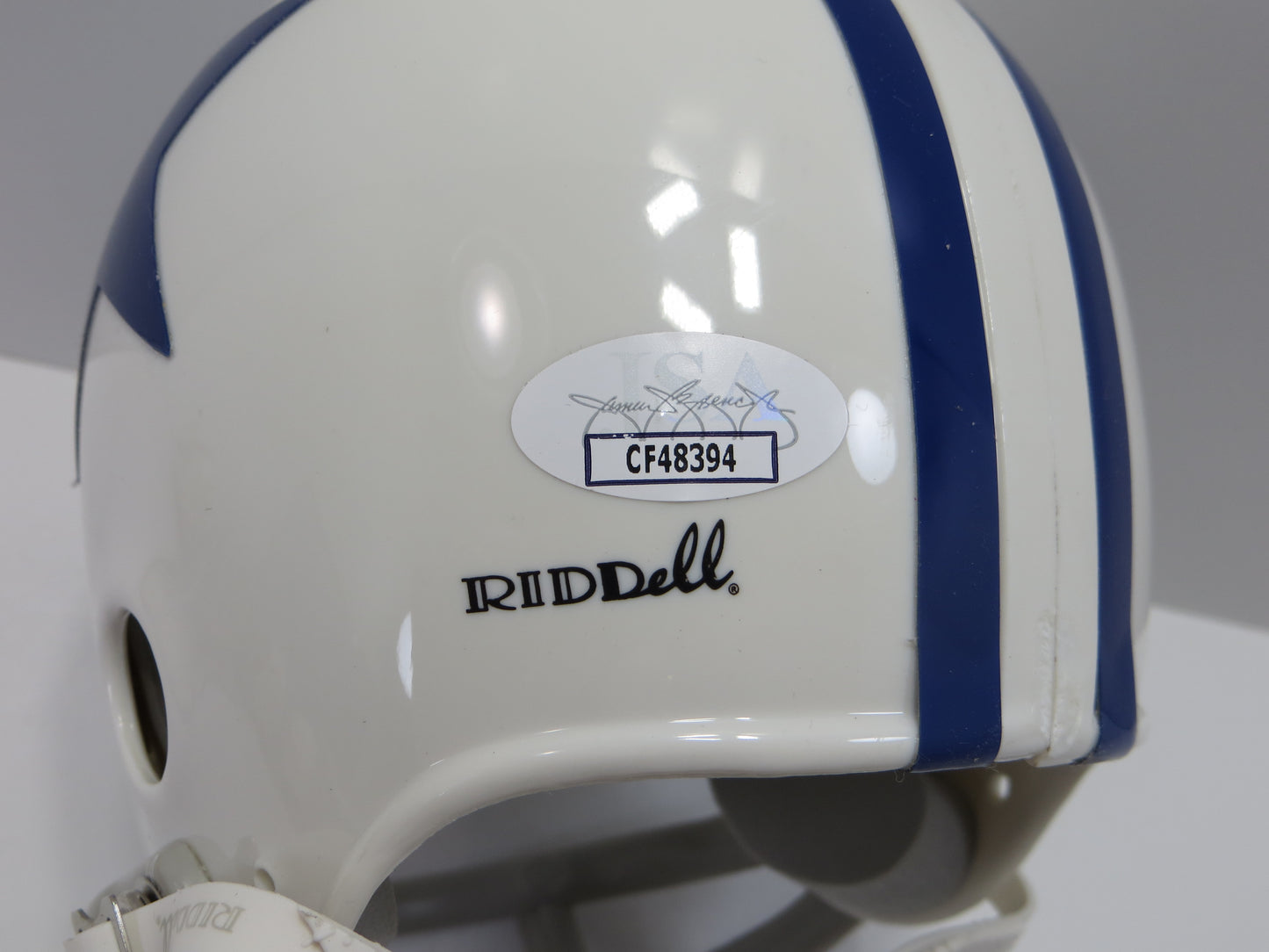 DON MEREDITH SIGNED DALLAS COWBOYS 2BAR RIDDELL MINI HELMET JSA COA