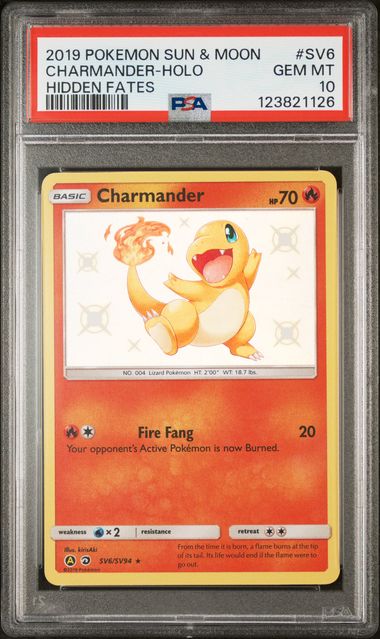 2019 Pokemon - Charmander (Shiny) - SV6/SV94 Hidden Fates PSA 10