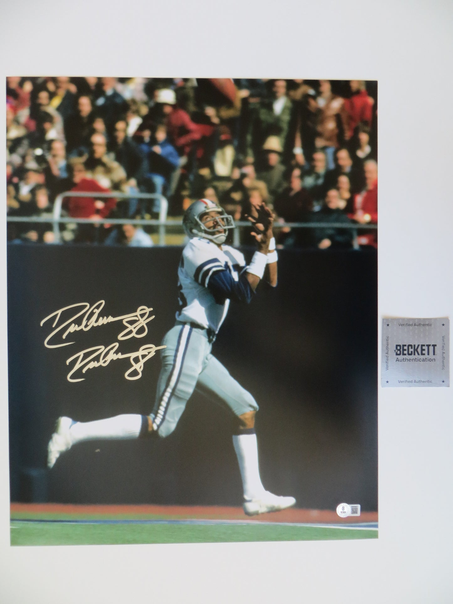DREW PEARSON DALLAS COWBOYS SIGNED 16x20 PHOTO w/HOF 21 INSC BAS COA