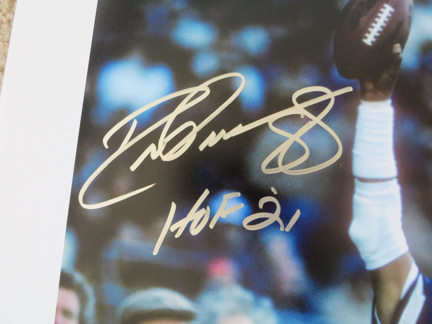 DREW PEARSON DALLAS COWBOYS SIGNED 16x20 TD PHOTO w/HOF 21 INSC BAS COA