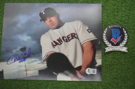KEVIN MENCH TEXAS RANGERS SIGNED 8x10 PHOTO w/SHREK BAS COA