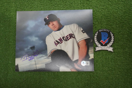 KEVIN MENCH Signed 8x10 Photo TEXAS RANGERS w/"Shrek" BAS COA