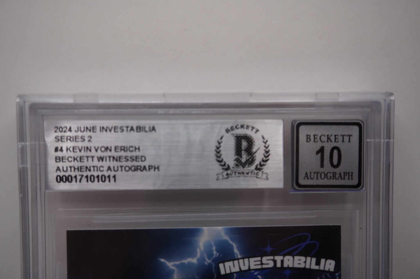 2024 JUNE INVESTABILIA SERIES 2 KEVIN VON ERICH #4 BGS AUTH. AUTO 10