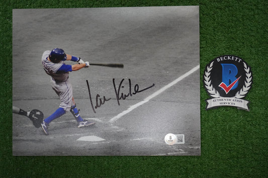 IAN KINSLER Signed 8x10 Photo TEXAS RANGERS BAS COA