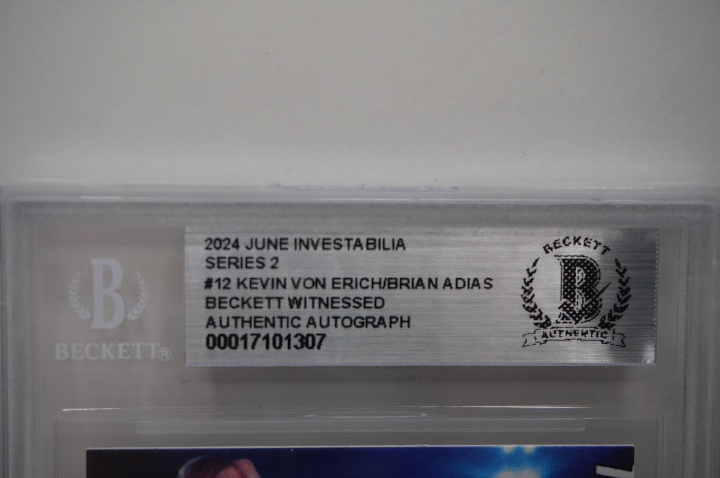 2024 JUNE INVESTABILIA SERIES 2 KEVIN VON ERICH/BRIAN ADIAS #12 BGS AUTH. AUTO