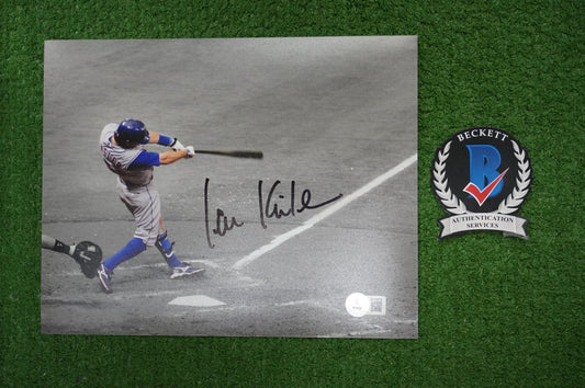 IAN KINSLER Signed 8x10 Photo TEXAS RANGERS BAS COA