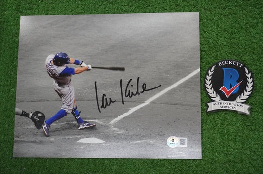 IAN KINSLER Signed 8x10 Photo TEXAS RANGERS BAS COA
