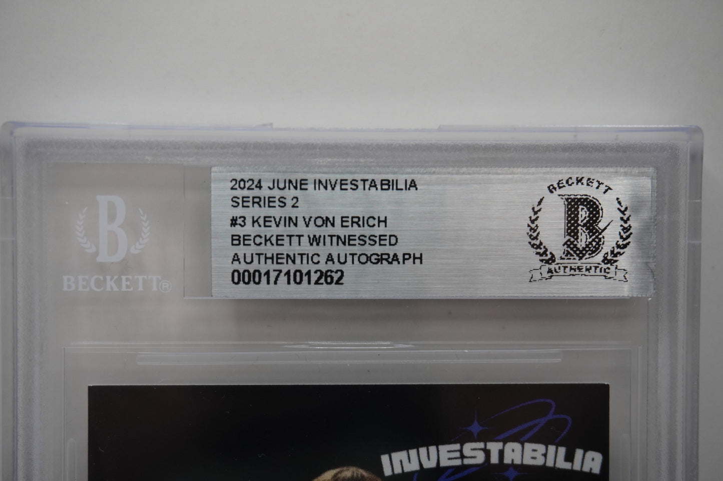 2024 JUNE INVESTABILIA SERIES 2 KEVIN VON ERICH #3 BGS AUTH. AUTO