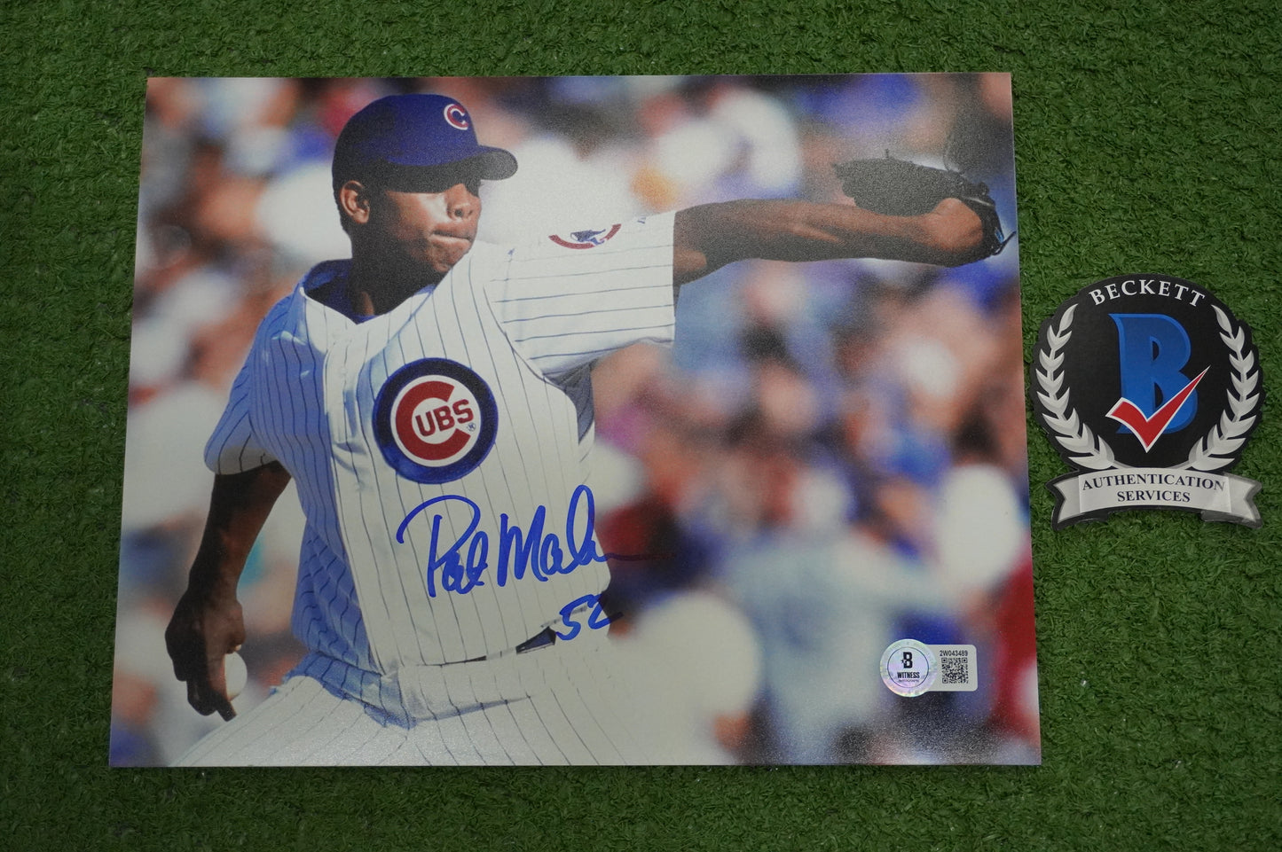 PAT MAHOMES SR. CHICAGO CUBS SIGNED 8x10 PHOTO Twins Chiefs BAS COA
