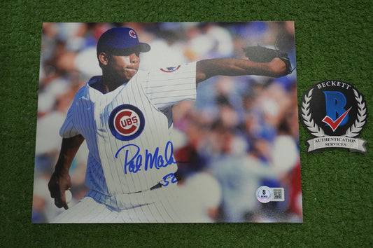 PAT MAHOMES SR. CHICAGO CUBS SIGNED 8x10 PHOTO Twins Chiefs BAS COA