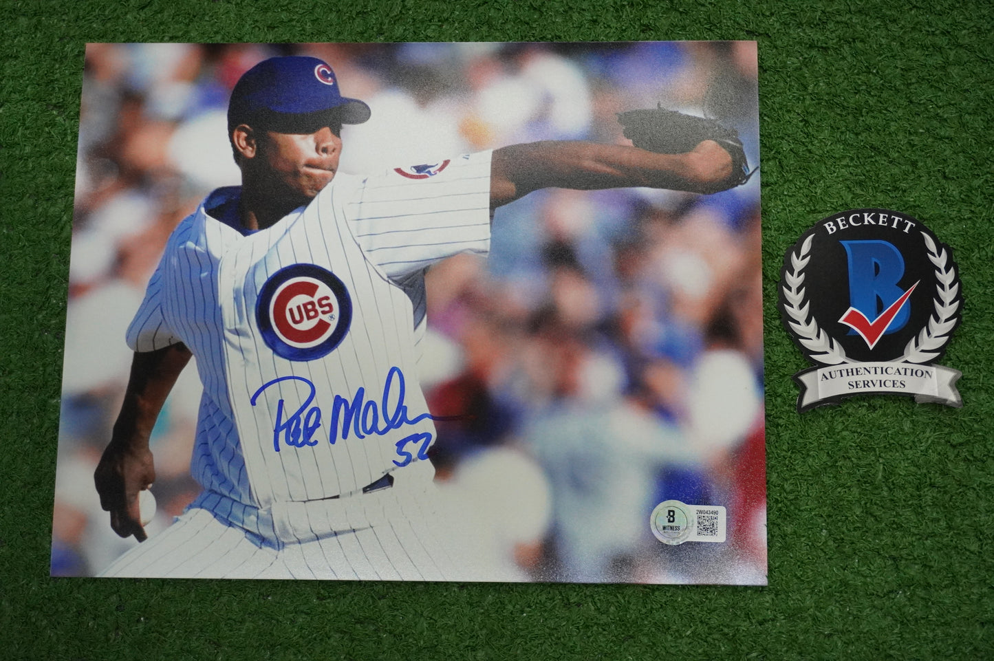 PAT MAHOMES SR. CHICAGO CUBS SIGNED 8x10 PHOTO Twins Chiefs BAS COA