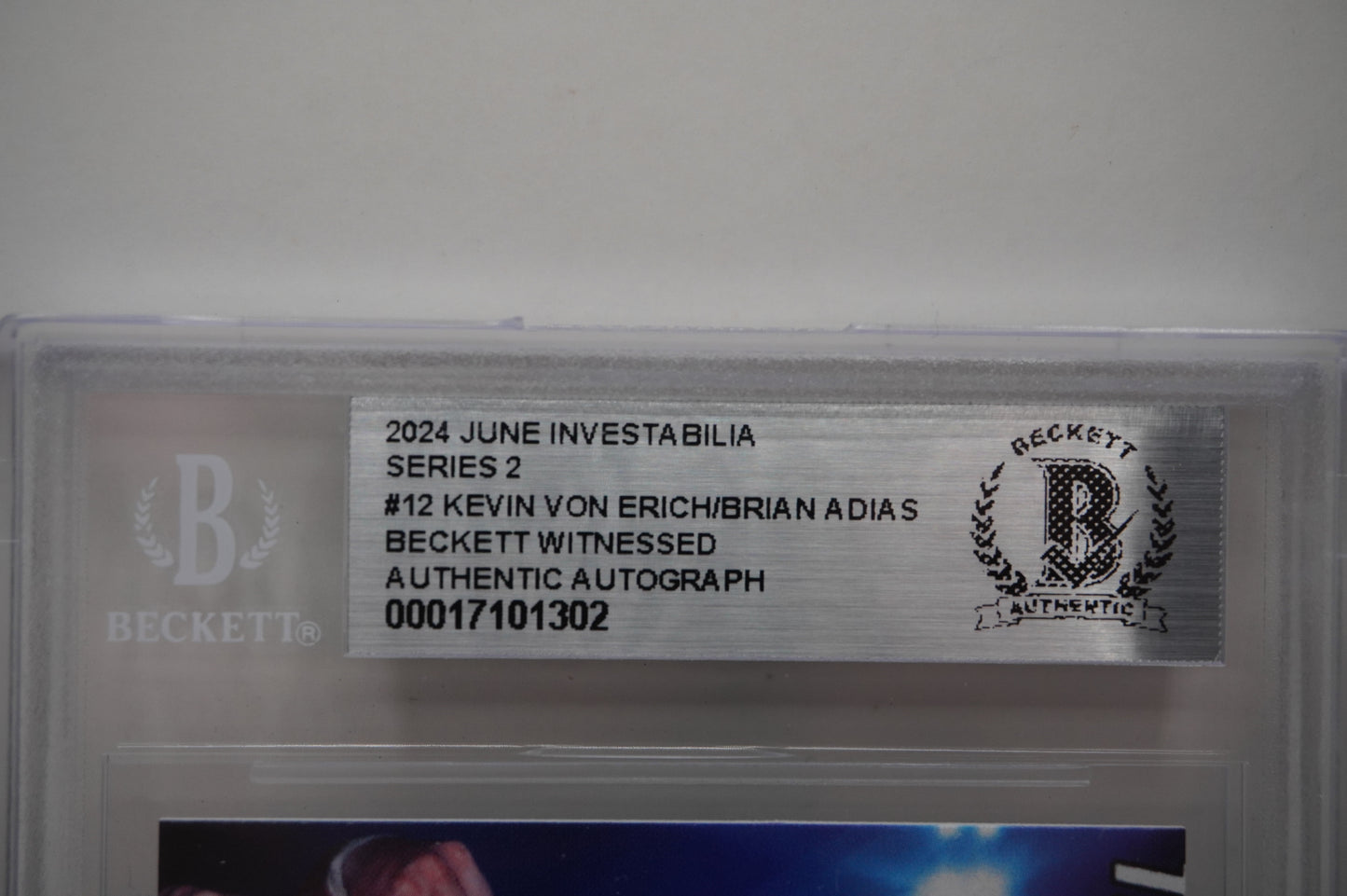 2024 JUNE INVESTABILIA SERIES 2 KEVIN VON ERICH/BRIAN ADIAS #12 BGS AUTH. AUTO