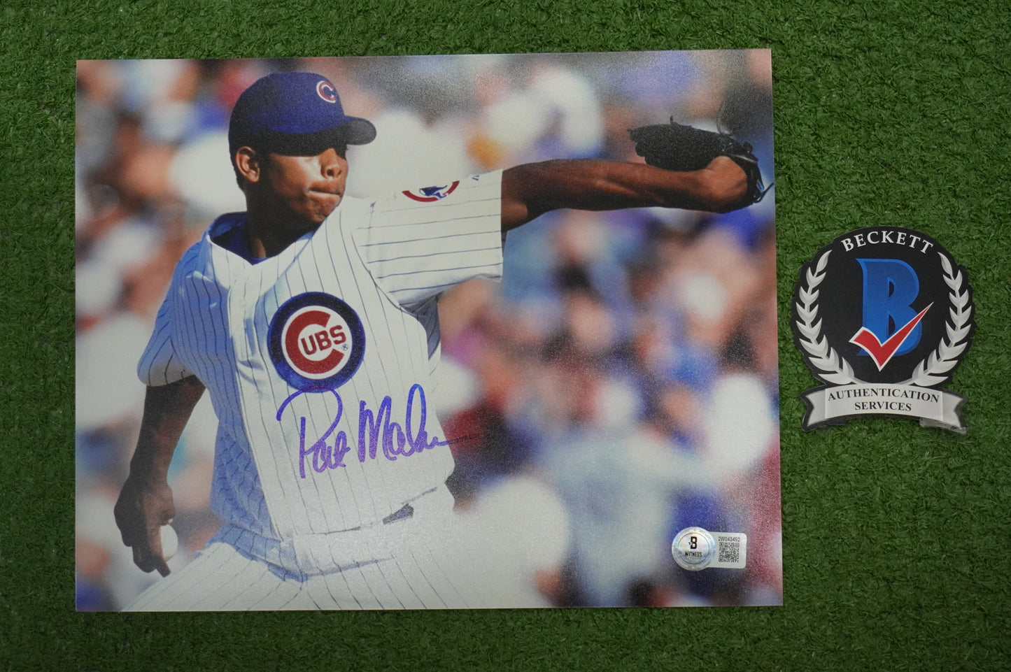 PAT MAHOMES SR. CHICAGO CUBS SIGNED 8x10 PHOTO Twins Chiefs BAS COA