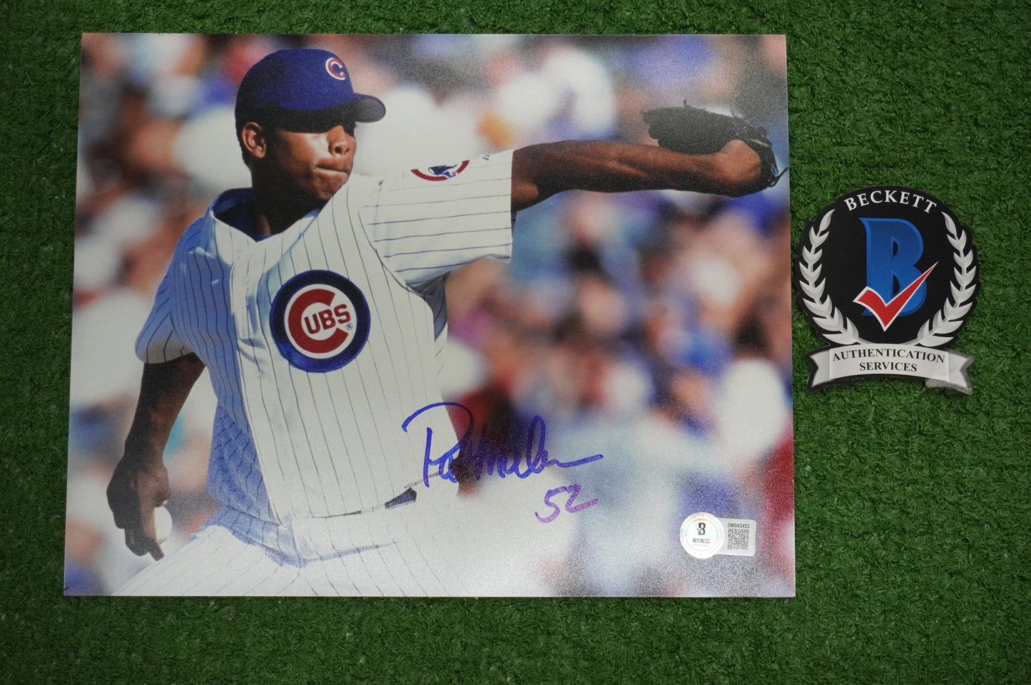 PAT MAHOMES SR. CHICAGO CUBS SIGNED 8x10 PHOTO Twins Chiefs BAS COA