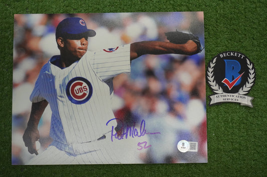 PAT MAHOMES SR. CHICAGO CUBS SIGNED 8x10 PHOTO Twins Chiefs BAS COA
