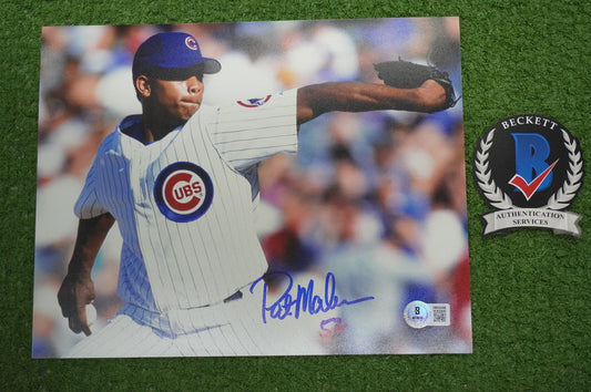 PAT MAHOMES SR. CHICAGO CUBS SIGNED 8x10 PHOTO Twins Chiefs BAS COA