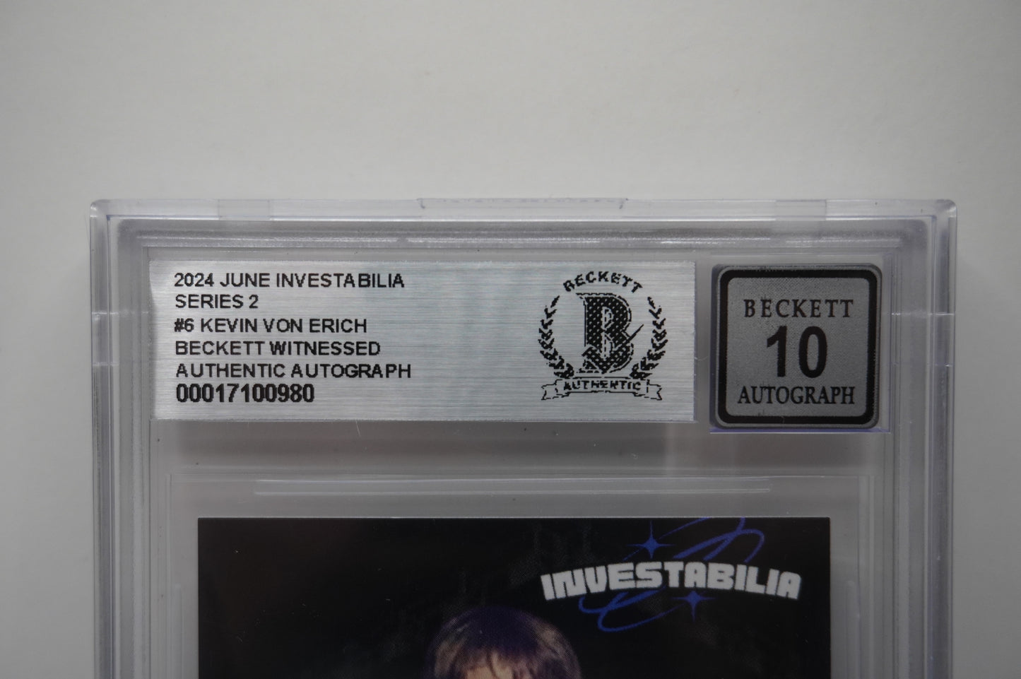 2024 JUNE INVESTABILIA SERIES 2 KEVIN VON ERICH #6 BGS AUTH. AUTO