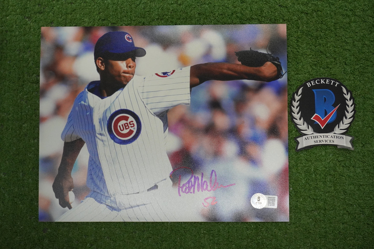PAT MAHOMES SR. CHICAGO CUBS SIGNED 8x10 PHOTO Twins Chiefs BAS COA