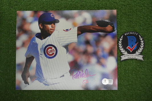 PAT MAHOMES SR. CHICAGO CUBS SIGNED 8x10 PHOTO Twins Chiefs BAS COA