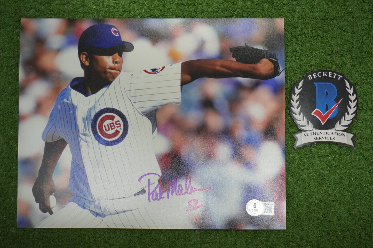PAT MAHOMES SR. CHICAGO CUBS SIGNED 8x10 PHOTO Twins Chiefs BAS COA