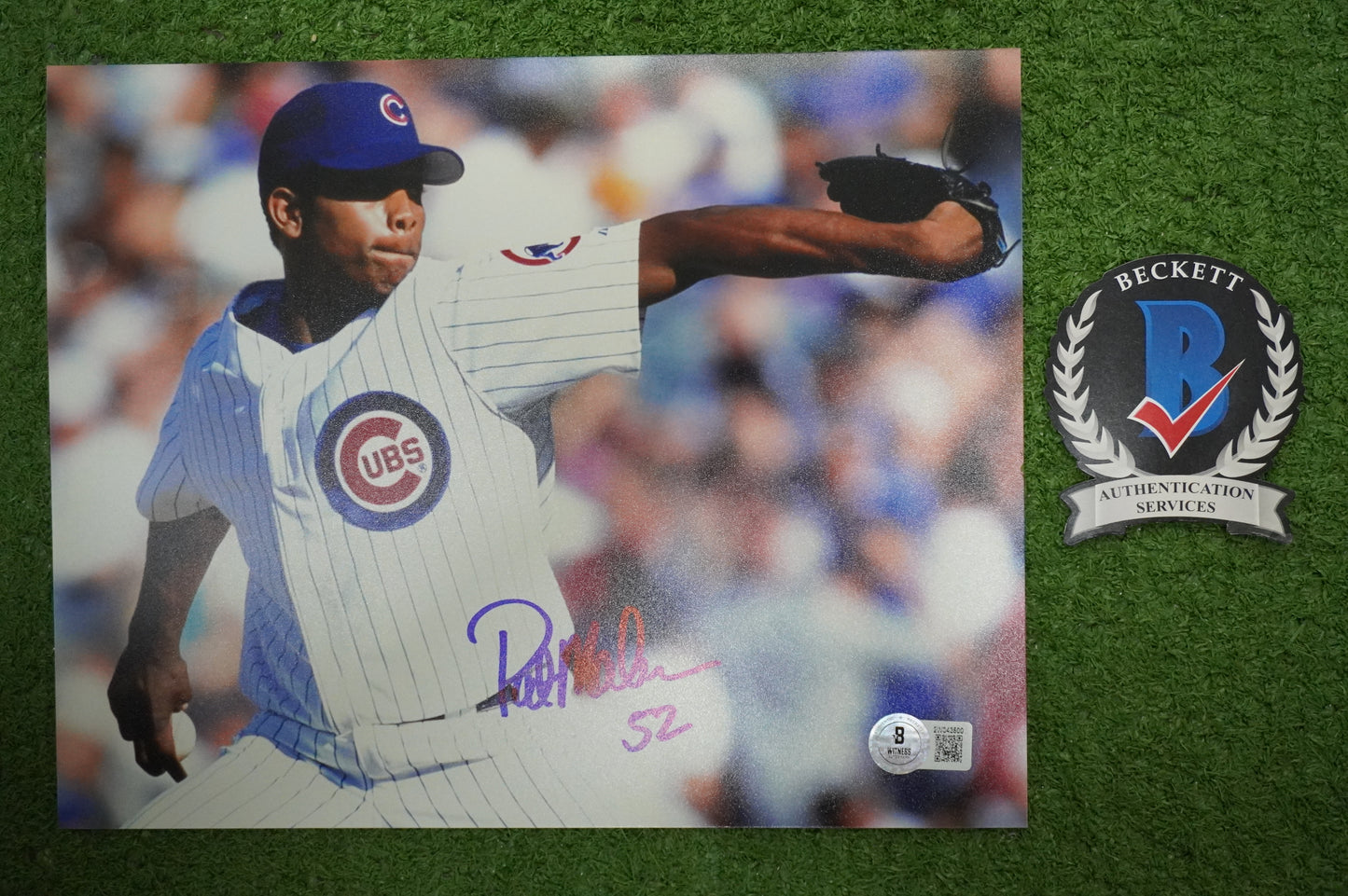 PAT MAHOMES SR. CHICAGO CUBS SIGNED 8x10 PHOTO Twins Chiefs BAS COA
