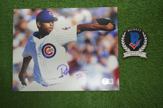 PAT MAHOMES SR. CHICAGO CUBS SIGNED 8x10 PHOTO Twins Chiefs BAS COA
