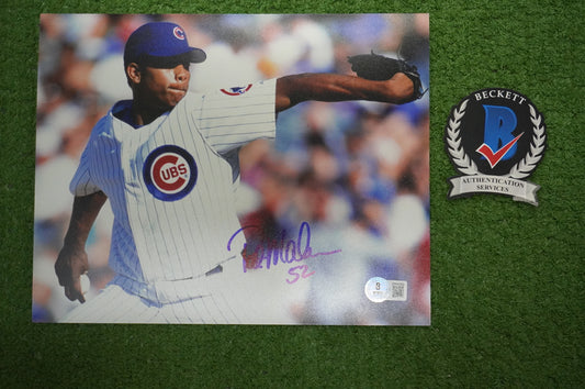 PAT MAHOMES SR. CHICAGO CUBS SIGNED 8x10 PHOTO Twins Chiefs BAS COA