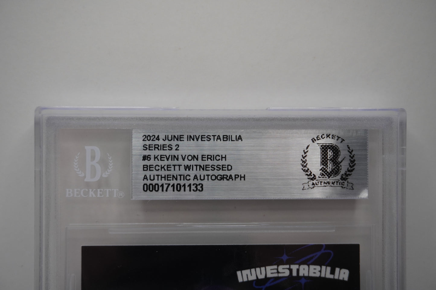 2024 JUNE INVESTABILIA SERIES 2 KEVIN VON ERICH #6 BGS AUTH. AUTO