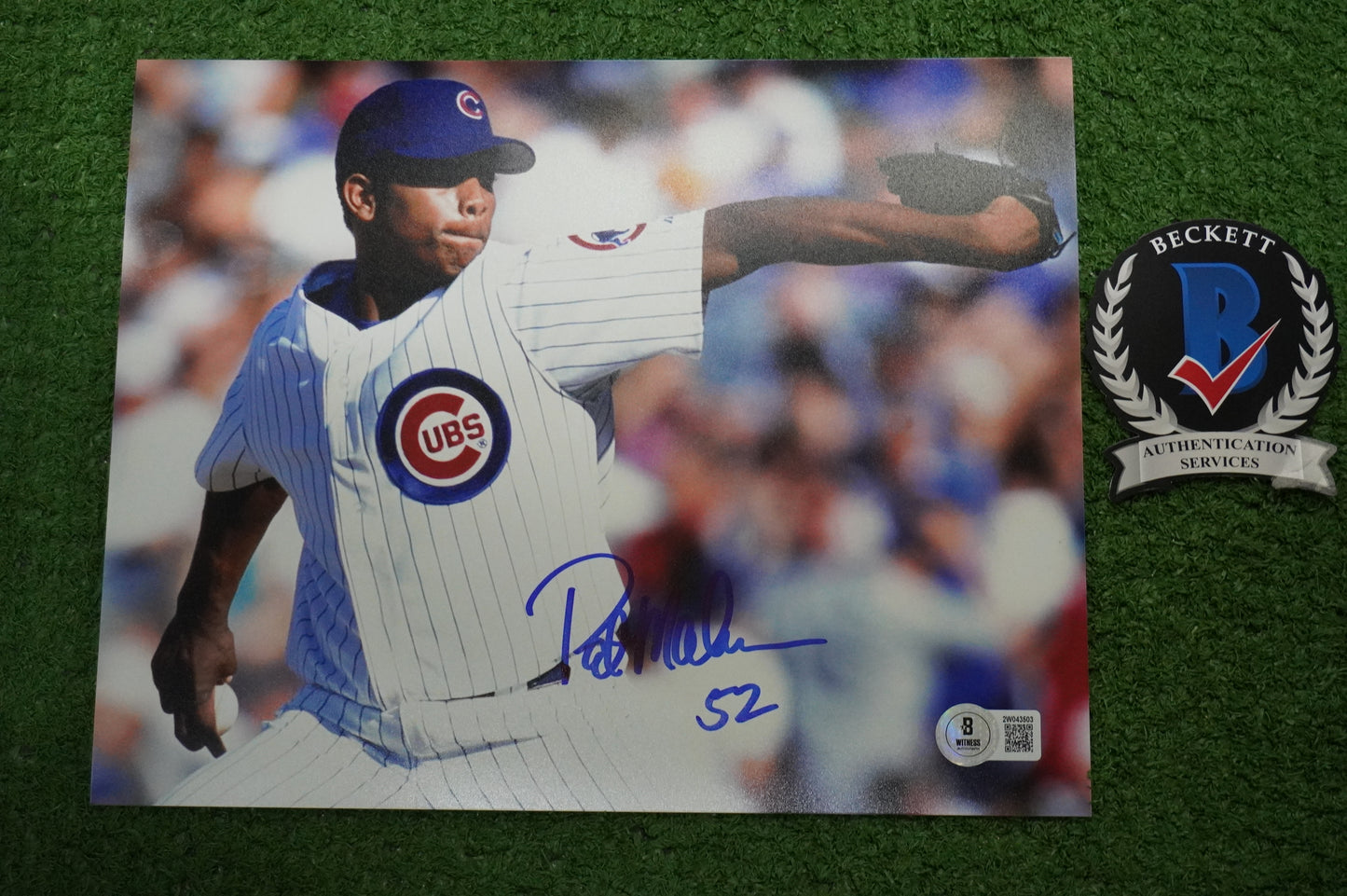 PAT MAHOMES SR. CHICAGO CUBS SIGNED 8x10 PHOTO Twins Chiefs BAS COA
