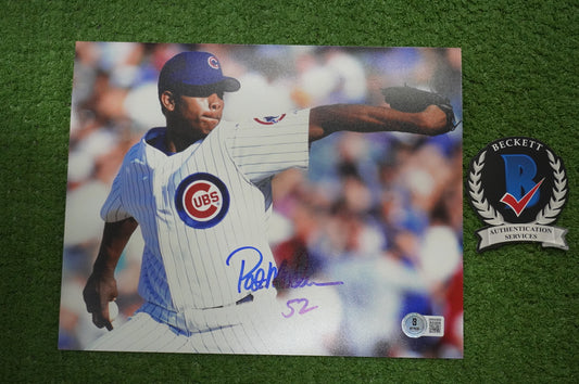 PAT MAHOMES SR. CHICAGO CUBS SIGNED 8x10 PHOTO Twins Chiefs BAS COA