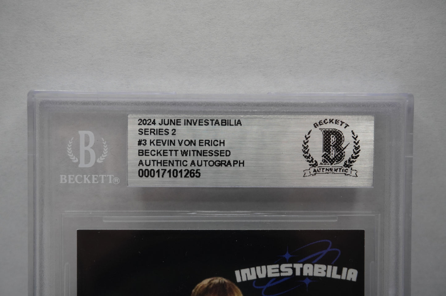 2024 JUNE INVESTABILIA SERIES 2 KEVIN VON ERICH #3 BGS AUTH. AUTO