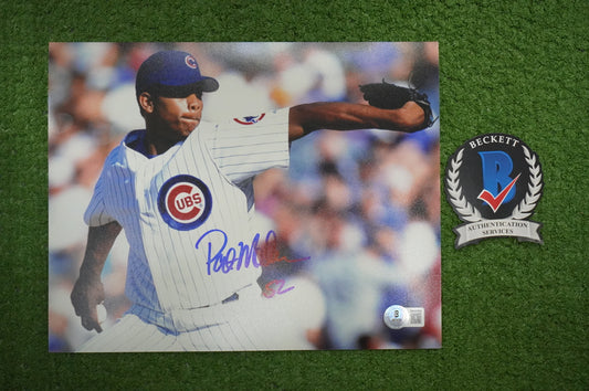 PAT MAHOMES SR. CHICAGO CUBS SIGNED 8x10 PHOTO Twins Chiefs BAS COA