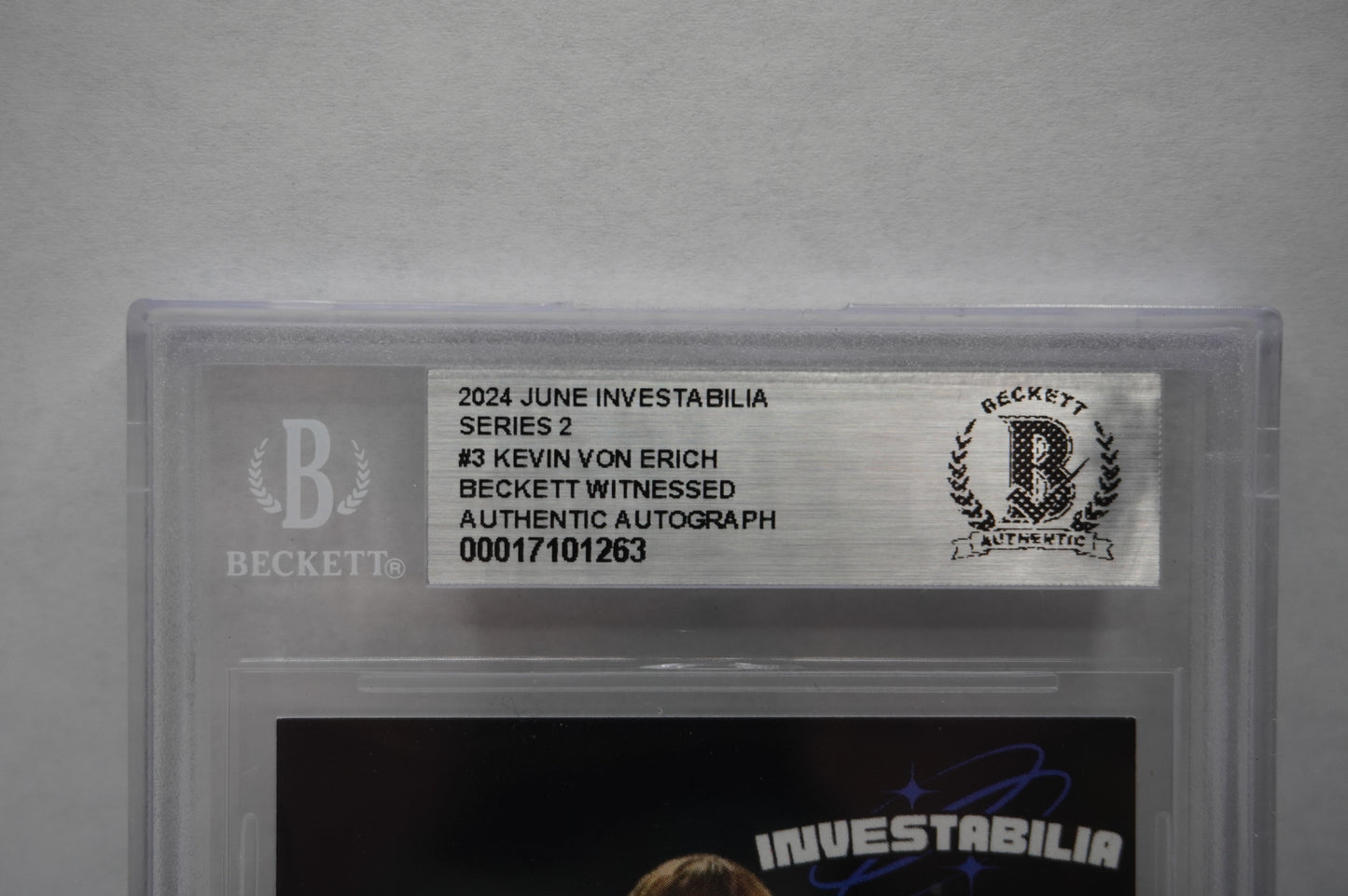 2024 JUNE INVESTABILIA SERIES 2 KEVIN VON ERICH #3 BGS AUTH. AUTO