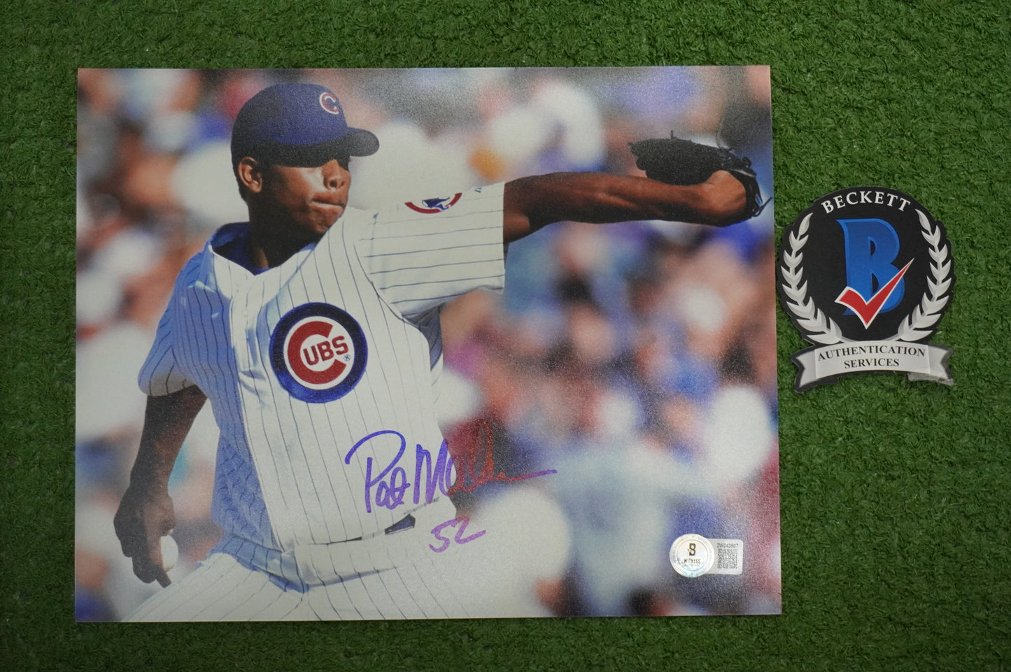 PAT MAHOMES SR. CHICAGO CUBS SIGNED 8x10 PHOTO Twins Chiefs BAS COA