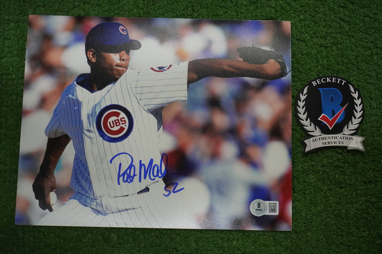 PAT MAHOMES SR. CHICAGO CUBS SIGNED 8x10 PHOTO Twins Chiefs BAS COA