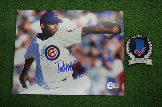 PAT MAHOMES SR. CHICAGO CUBS SIGNED 8x10 PHOTO Twins Chiefs BAS COA