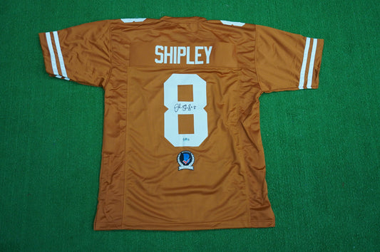 JORDAN SHIPLEY TEXAS UT LONGHORNS SIGNED JERSEY BAS COA
