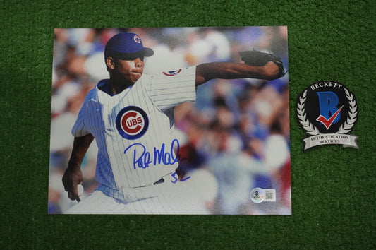 PAT MAHOMES SR. CHICAGO CUBS SIGNED 8x10 PHOTO Twins Chiefs BAS COA