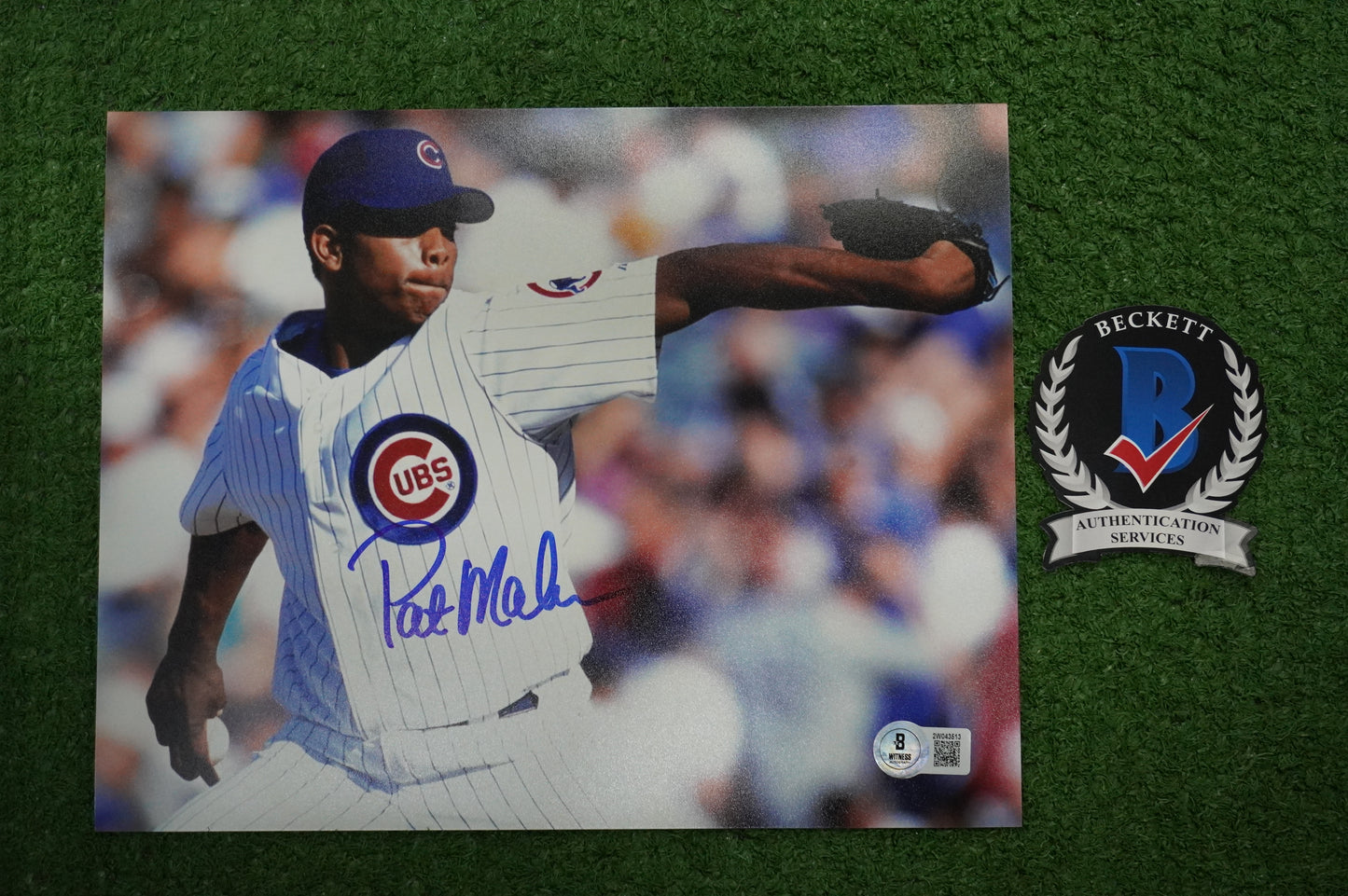 PAT MAHOMES SR. CHICAGO CUBS SIGNED 8x10 PHOTO Twins Chiefs BAS COA