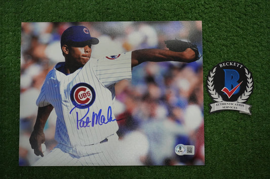 PAT MAHOMES SR. CHICAGO CUBS SIGNED 8x10 PHOTO Twins Chiefs BAS COA