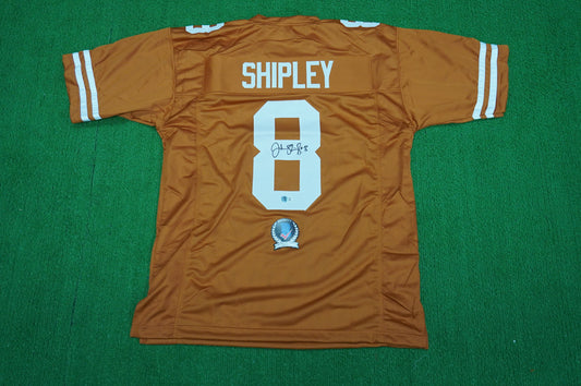 JORDAN SHIPLEY TEXAS UT LONGHORNS SIGNED JERSEY BAS COA
